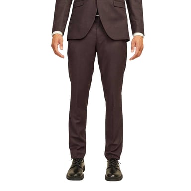 Jack And Jones Mens Solaris Straight Leg Slim Formal Trousers (Brown)