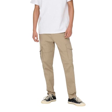Only Mens Dean Regular Cargo Trousers (Crockery)