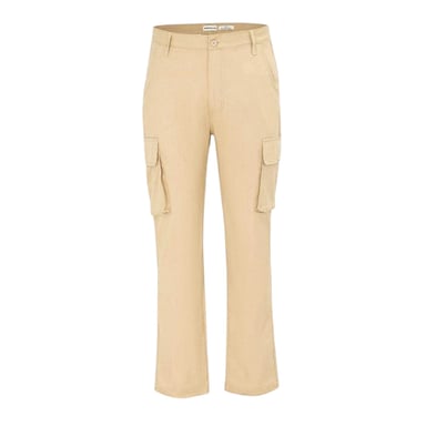 SoulCal Mens Plain Slim Cargo Trousers (Cream)