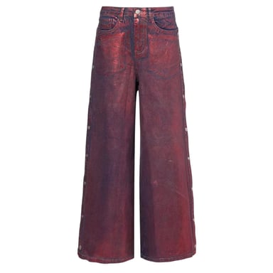 AmyLynn Womens/Ladies Foil Wren Wide Leg Trousers (Red)
