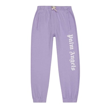 Palm Angels Childrens/Kids Logo Jogging Bottoms (Lilac/White)