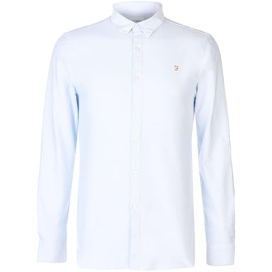 Farah Mens Vintage Oxford Long-Sleeved Button-Down Shirt (Sky Blue)