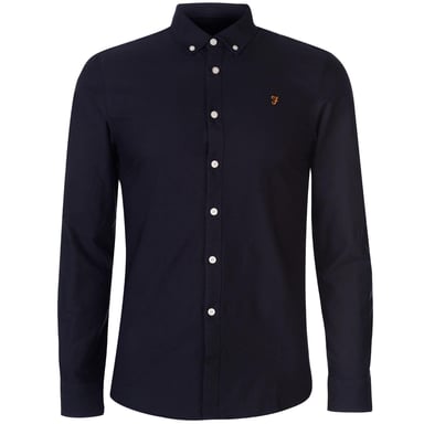 Farah Mens Vintage Oxford Long-Sleeved Button-Down Shirt (Navy)