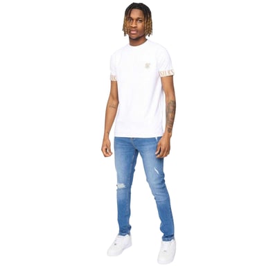 SikSilk Mens Roke Skinny Jeans (Washed Blue)