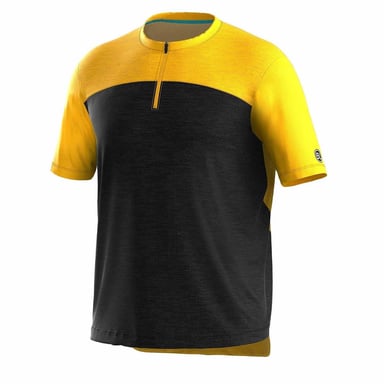 Bicycle Line Mens Sentiero Short-Sleeved Cycling Jersey (Black/Yellow)