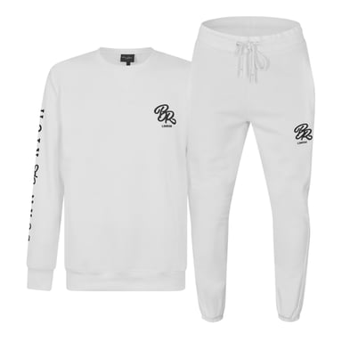 Born Rich Mens Woven Logo Tailored Tracksuit (White)