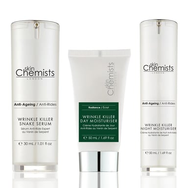 skinChemists Anti-Ageing Wrinkle Killer Serum, Day & Night Moisturiser Kit for Loss of Firmness, Fine Lines, Wrinkles