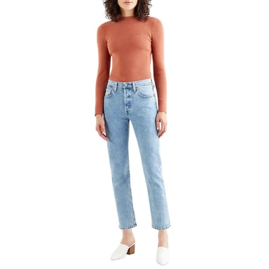 Levis Womens/Ladies 501 Straight Ankle Grazer Jeans (Light Blue)