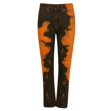 Calvin Klein Womens/Ladies Denim Paint Splatter Jeans (Orange/Black)