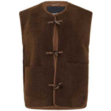 Threadbare Womens/Ladies Itoje Borg Gilet (Chocolate)