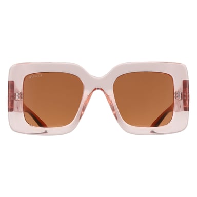 Gucci GG2025S 004 transparant roze bruin zonnebril