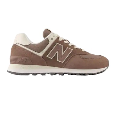 New Balance 574 suède sneakers met sleehak voor dames (Bruin/Wit)
