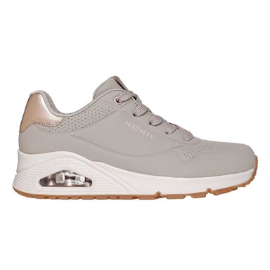 Skechers Womens/Ladies Uno Stand On Air Wedge Trainers (Taupe Beige/Metallic Gold)