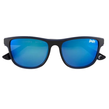 Superdry SDS Rockstep 112 zonnebril in zwart en blauw met spiegelglazen