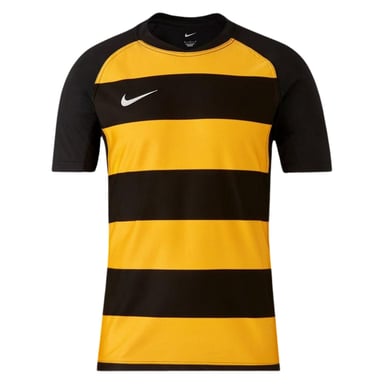 Nike Mens Contrast Striped Crew Neck Raglan Rugby T-Shirt (Black/University Gold)
