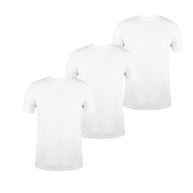 Donnay Mens Plain Crew Neck T-Shirt (Pack of 3) (White)