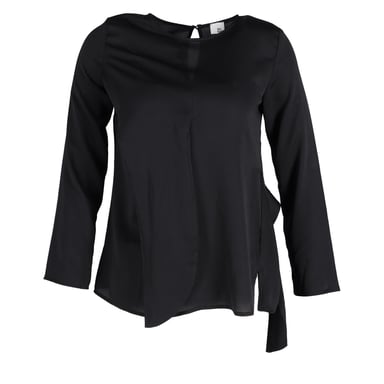 Iris & Ink Long Sleeve Blouse in Black Polyseter