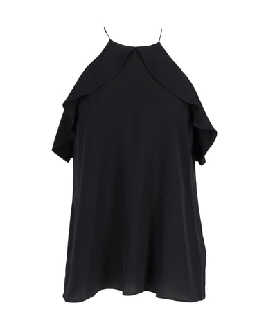 Zimmermann Ruffled Blouse in Black Silk