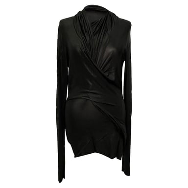 Rick Owens Magnetic Long Sleeve Top in Black Viscose