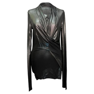 Rick Owens Magnetic Long Sleeve Top in Black Viscose