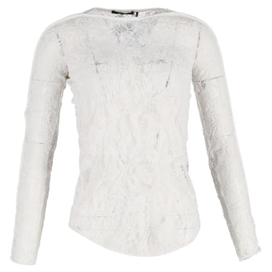 Isabel Marant Floral Lace Blouse in White Polyester