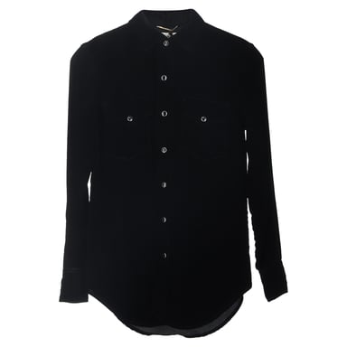 Saint Laurent Button-Up Shirt in Black Velvet