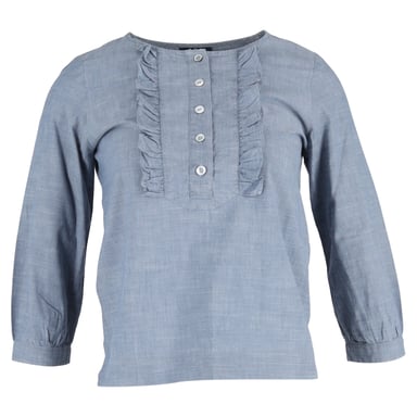 A.P.C. Cleo Blouse in Blue Cotton