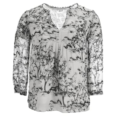 Diane Von Furstenberg Camden Floral Blouse in White Silk