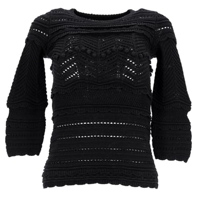 Isabel Marant Étoile Crochet Top in Black Cotton