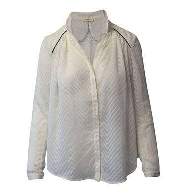 Ba&sh Textured Blouse in White Polyester