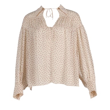 Joseph Crosby Heart Print Blouse in Ecru Silk
