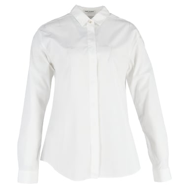 Saint Laurent Oxford Shirt in White Cotton