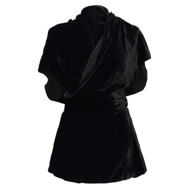 Rick Owens Wrap Blouse in Black Velvet