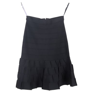 Herve Leger Tiered Mini Skirt in Black Rayon