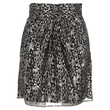 Iro Jeyna Gathered Chiffon Mini Skirt in Multicolor Silk