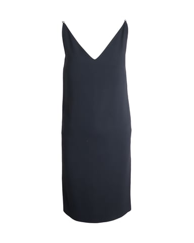 Maison Margiela Sleeveless V-Neck Dress in Black Acetate