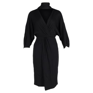 Diane von Furstenberg V-neck Knee Length Dress in Black Acetate