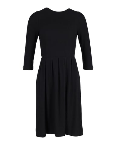 Ganni Pleated Skirt Dress in Black Cotton