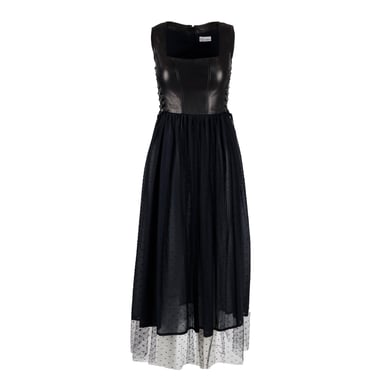 Red Valentino Leather Corset and Tulle Dress - '10s