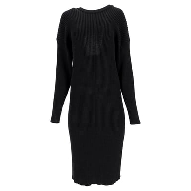 Bottega Veneta Cut-Out Knee-Length Jumper Dress In Black Wool
