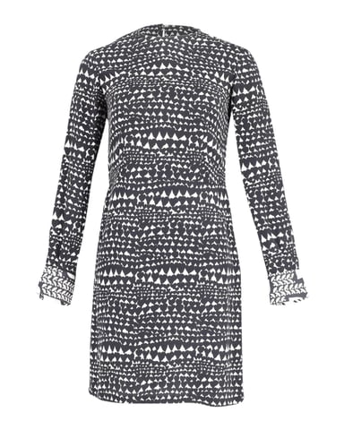Stella McCartney Printed Sheath Dress in Black and White Polyester