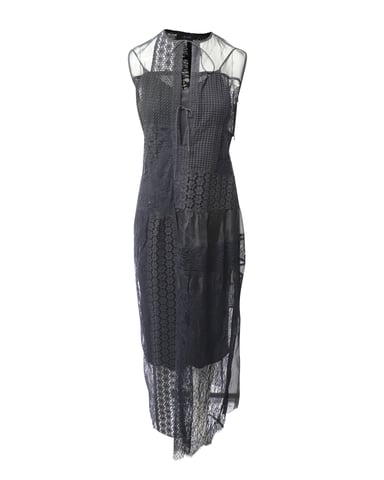 Joseph Patchwork Lace Long Dress in Black Nylon
