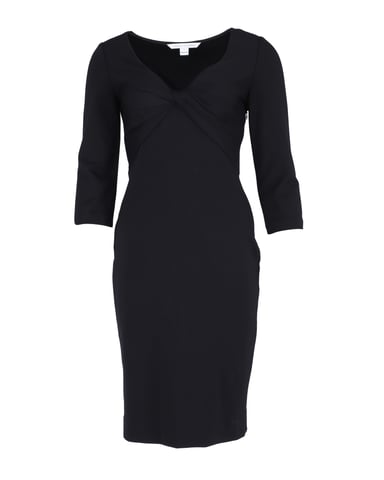 Diane Von Furstenberg Twist Front Detail Razel Dress in Black Viscose