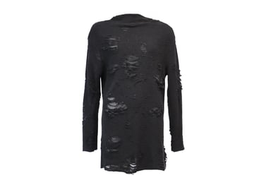Iro x Anja Rubik Iriza Distressed Dress in Black Cotton