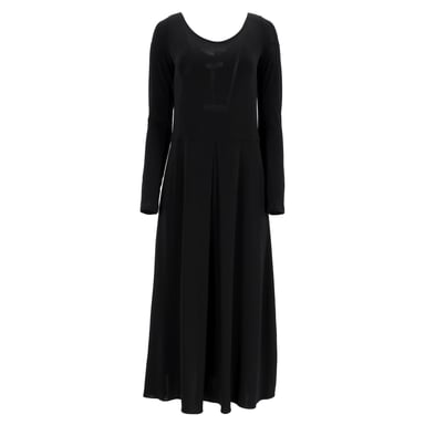 Max Mara Leisure Pleated Jersey Maxi Dress in Black Viscose