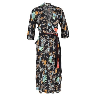 Diane Von Furstenberg Madalena Midi Wrap Dress in Multicolor Silk