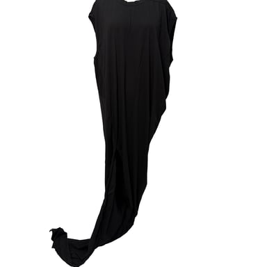 Rick Owens Edfu Crewneck Maxi Dress in Black Cotton