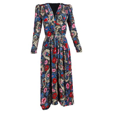 Isabel Marant Moyranid Floral-Print Midi Dress in Multicolor Velvet