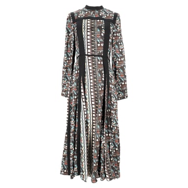 Lanvin Mosaic Print Maxi Dress in Multicolor Viscose