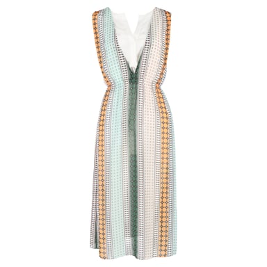 Sandro Striped Midi Length Dress in Multicolor Polyester